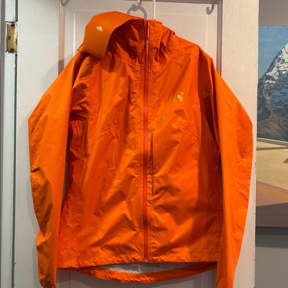 Orange Hooded rain Jacket